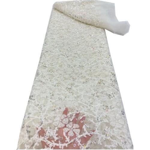 Nigerian Lace Fabric African Lace Fabric 2021 High Quality Style Sequins Embroidery Lace French Tulle Lace Fabric r66-478