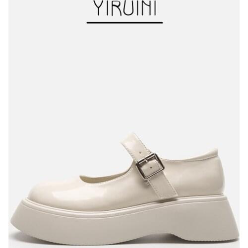 2021 New Womens Single Shoes Retro Mary Jane Shoes Platform Shoes
