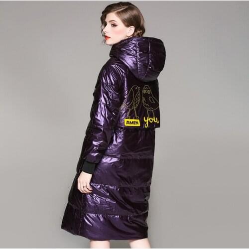 Newest winter women duck down coat thick fashion jacket warm duck down coats oversize medium long hooded jackets female clothes