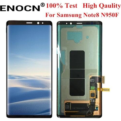 Original N950F LCD For Samsung Galaxy Note 8 Display With Frame Super AMOLED Note 8 SM-N950A N950U LCD Touch Screen Parts