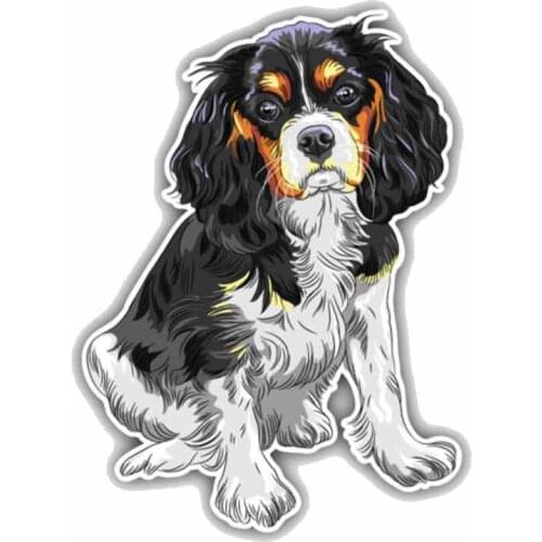 Personality Sitting Cavalier King Charles Spaniel Breed Dog Car Sticker Decoration High Quality Vinyl Scratches Waterproof PVC