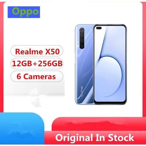 Original Realme X50 5G Mobile Phone Snapdragon 765G Android 10.0 6.57" 2400x1080 120Hz 12GB RAM 256GB ROM 64.0MP 20X Zoom