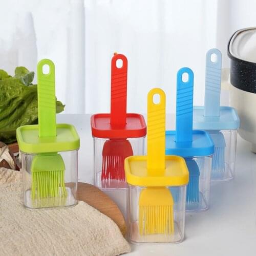 Portable Silicone Oil Bottle with Brush Grill Oil Brushes Liquid Oil Pastry Kitchen Baking BBQ Kitchen Tools Cooking Accessory