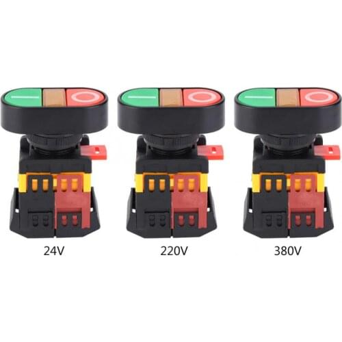 APBB-22/25N Double Push-Button Switch with LED Light NO+NC Momentary Button Switch