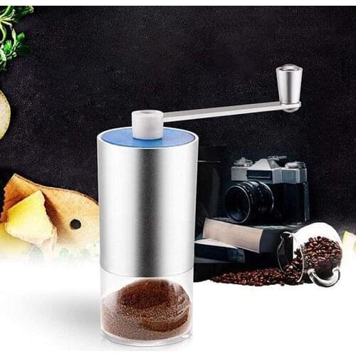 Manual Coffee Grinder Anti-Jumping Bean Portable Coffee Grinders with Adjustable Burr Hand Crank Mill for Home Office