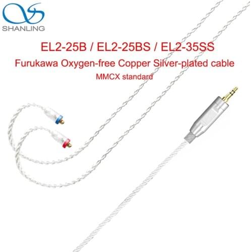 Shanling EL2 EL2-25B EL2-25BS EL2-35SS Balanced Earphone Cable MMCX Furukawa Oxygen-free Copper Silver-plated for ME200 Up4