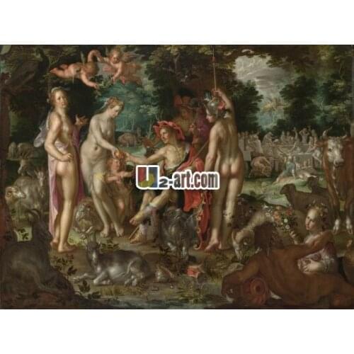 Modern decor craft Reproduction canvas paint art prints painting Joachim Wtewael the Judgement of Paris Figure-012