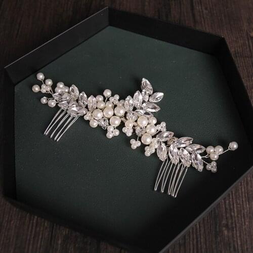 Pearls Rhinestone Hair Combs Headbands Headpieces Side Combs Bridal Wedding Hairstyling Decor Hair Accessories for Women Girls