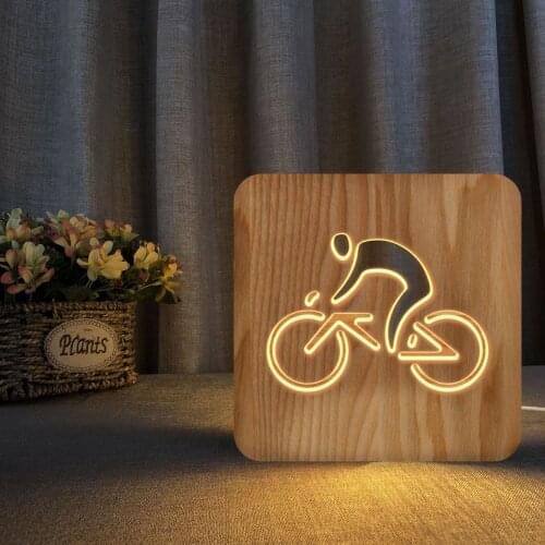 Cycling Sports Xinqite Wooden Headlight 3D Night Lamp bed room decoration bedroom lamp