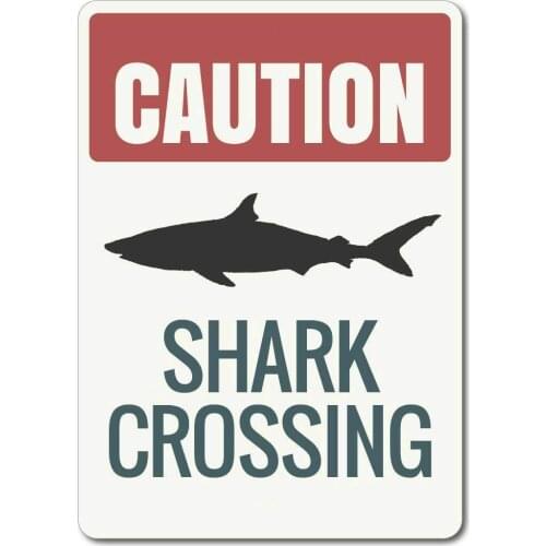Vintage Metal Sign Tin Sign Shark Caution Home Bar Kitchen Restaurant Wall Decor Sign