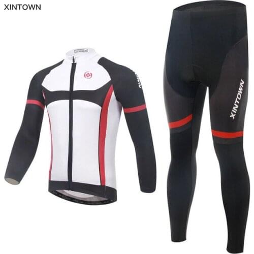XINTOWN Autumn Sport Bicycle Wear Pro Long Sleeve Cycling Jersey Set Maillot Ropa Ciclismo Bicycle Clothing mtb Bike Jersey Suit