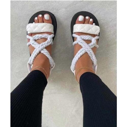 Girls Woven Strappy Sandals Open Toen Beach Shoes Sandals For Women 2021 Summer Platform Wedges High Heels Fashion women Sandal