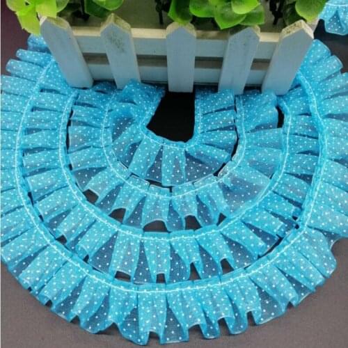 1M Dot Laces Guipure Tulle Lace Fabric Pleated Lace Trim Width 2.5cm Doll Sewing Accessories For Dress encajes dentelle JH10