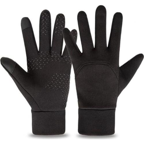 1 Pair Men Black Glove Mittens Winter Keep Warm Waterproof Non-slip Touchscreen Soft Full Finger Cycling skiing Sport Gloves
