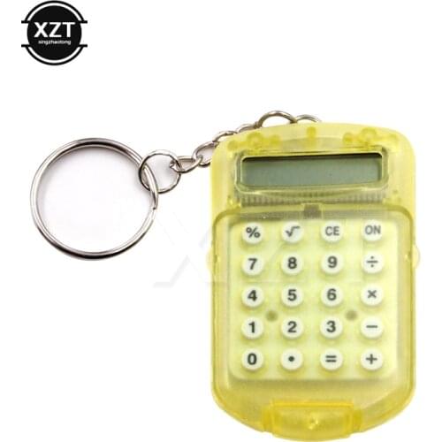 1pcs mini Hard Plastic Casing 8 Digits Electronic Mini Calculator Keychain LCD hot sale