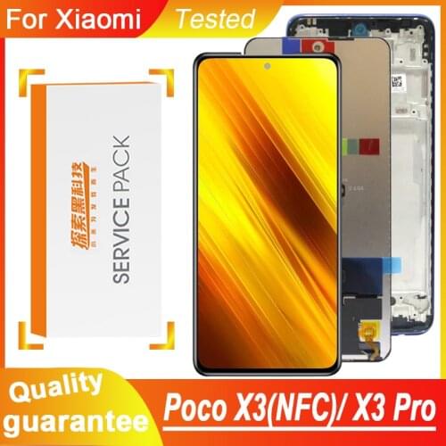 100% Tested POCO X3 Pro LCD For XIAOMI POCO X3 NFC Lcd Display Touch Screen Digitizer Assembly Parts For XIAOMI POCO X3 M2007J