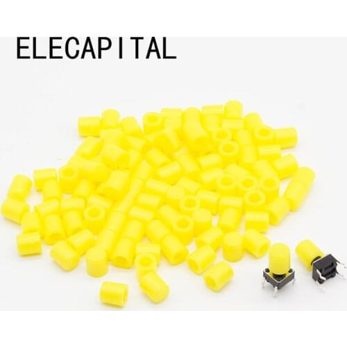 100pcs/lot Yellow Plastic Cap Hat G62 for 6*6mm Tactile Push Button Switch Lid Cover Free Shipping
