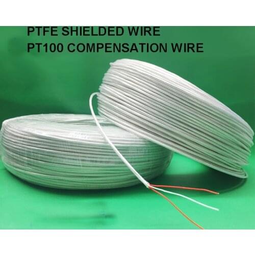 20M PT100 Temperature line 3*7*0.15 3 core silver plated PTFE shielded wire PT100 compensation wire