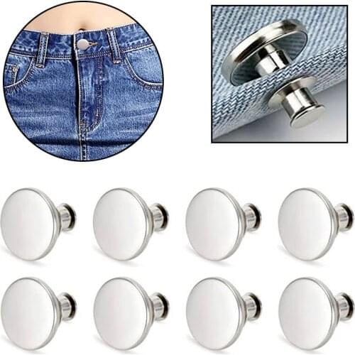 4/8pcs Adjust Self Increase Reduce Waist Free Nail Twist Sewing Button Snap Fastener Metal Button for Clothing Jeans Perfect Fit