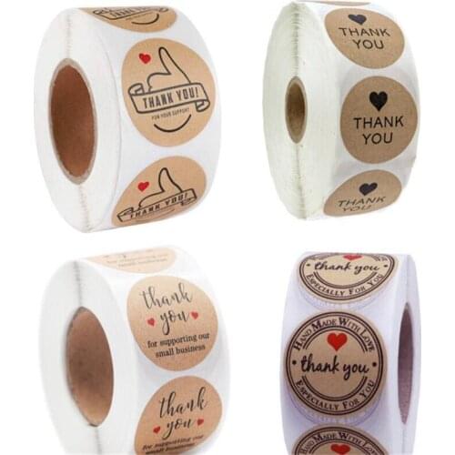 500pcs 25mm/1inch Labels Sticker Clear Gold Foil Thank You Stickers For Wedding Pretty Gift Cards Envelope Sealing Label