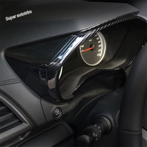 Lapetus Accessories Interior Dashboard Instrument Screen Frame Cover Trim Carbon Fiber ABS Fit For Subaru Forester 2019 - 2021
