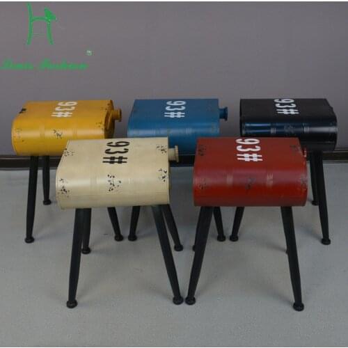 American Creative gasoline bucket retro do old iron paint bucket bar chair