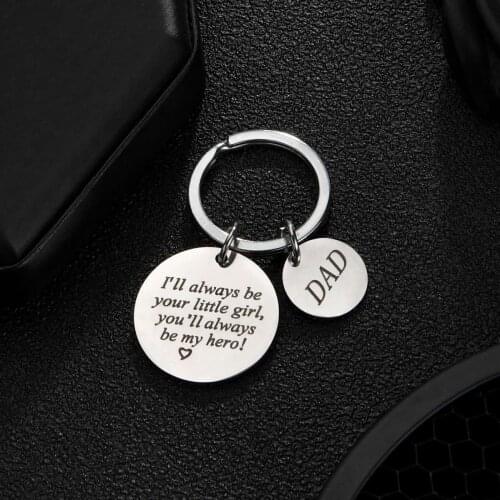 Acheerup Custom Keychain Personalized Engrave ID Name Round Circle Keychian For Women Men Stainless Steel Key Chain Jewelry Gift