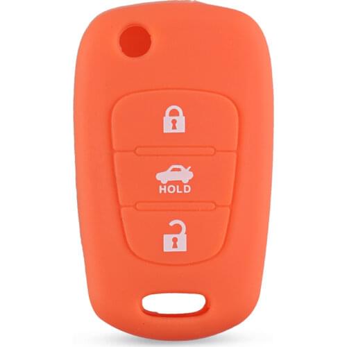 KEYYOU 3BTN Silicone Flip Car Key Cover Case For Kia RIO K2 K3 K5 Ceed Cerato Sportage SOUL For Hyundai Verna i20 i30