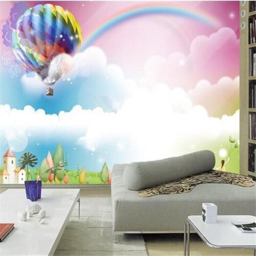 Photo wallpaper custom 3D stereo children room bedroom TV backdrop wallpaper colorful dream rainbow mural