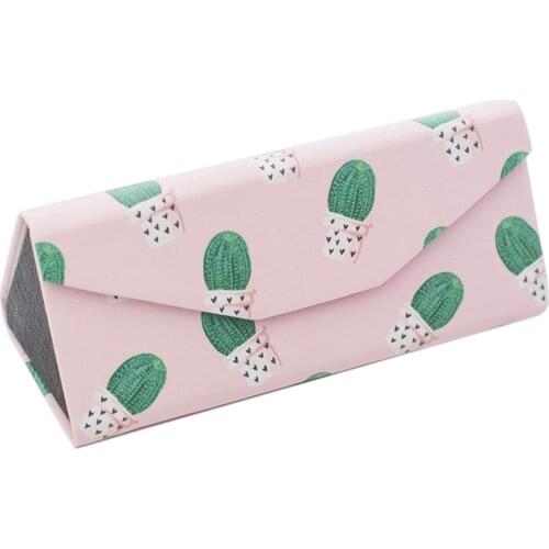 Student Myopia Folding Glasses Case Sunglasses Women And Men Glasses Box Fresh Portable Flamingo Leaves Banana Leaf Glasses Box