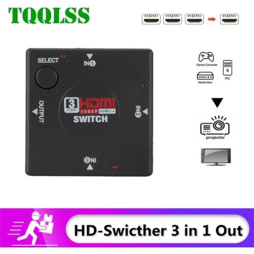 HD 3 input 1 Output Mini 3 Port HDMI Switch Female to Female Switcher Splitter Box Selector for HDTV 1080P VIdeo Switcher