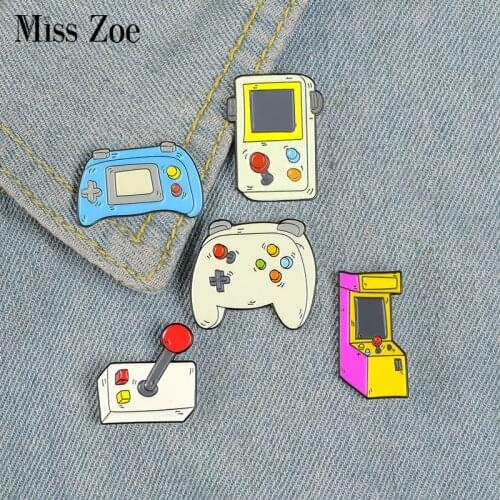 Play Game! Enamel Pin Retro Game Brooches Bag Clothes Lapel Pin Gamepad Videogame Handheld Console Badge Jewelry Gift for Kids