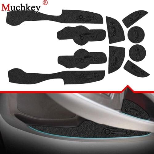 PU Leather Car Anti Slip Mat For Chevrolet Malibu 2013 2014 Non-Slip Covers Interior Door Mats Cup Pad Door Groove Mat 10 pcs