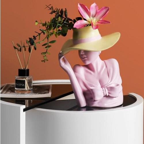 CREATIVE EUROPEAN STYLE SCULPTURE RESIN PORTRAIT FLOWER POT HOME DECOR LIVING ROOM DECORATION FLOWER ARRANGEMENT UTENSIL CRAFTS