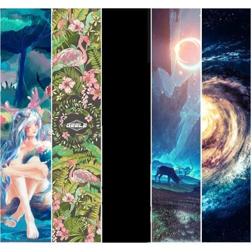 120cm Dancing Longboard Griptapes Long Board Grip Tape Skateboard Griptapes Anti-Slid Sandpaper Colorful Graphic Deck Protective