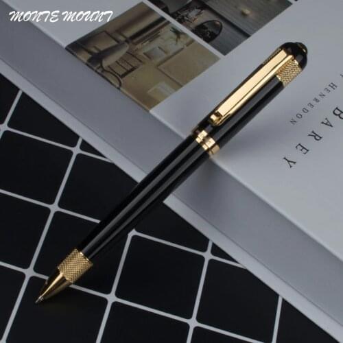 Hot sell Black pen barrel gold wheel holder ballpoint pen luxury MONTE MOUNT pens for writing office supplies