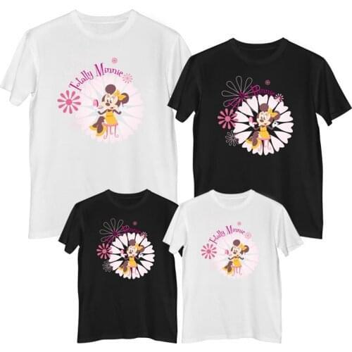 Disney Minnie Mouse Daisy Duck T shirt Summer Comfortable 100%cotton Fashion Women tee shirt T-shirt for girls mom daughter sets