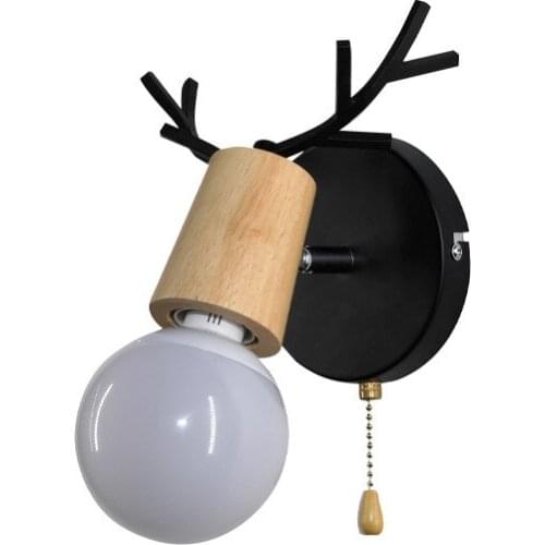 Wall Lamps Modern Minimalist Living Room Bedroom Bedside Wall Lamp Creative Deer Head Antler Small Wall Lamp Decoration