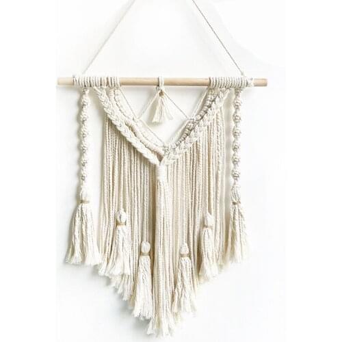 Boho Style Hand-woven Wall Hanging Cotton Nordic Tassel Tapestry Home Decoration Accessories Tapestry Wall Hanging