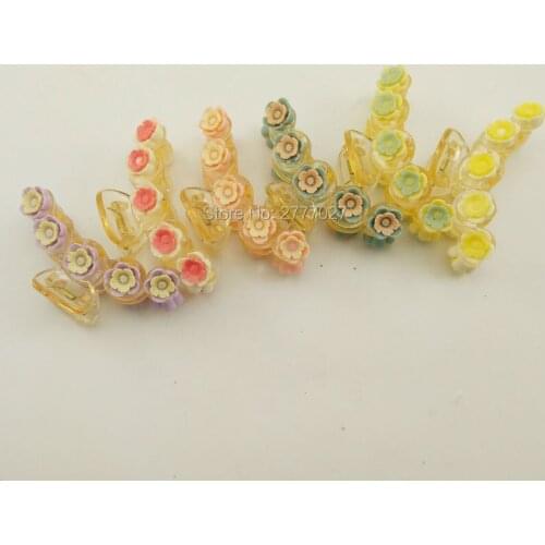 NH02 Wmens fashion hairwear hair claws plastic double colors flowers lady nice six kinds colors