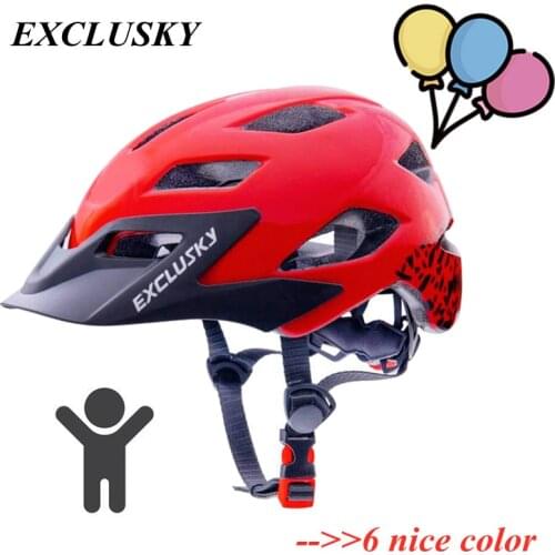 Exclusky Kids Cycling Helmet Ultralight Breathable Fit 5~13 Years Children BMX Bike Helmet Outdoor Safety Sports Bicycle Helmet