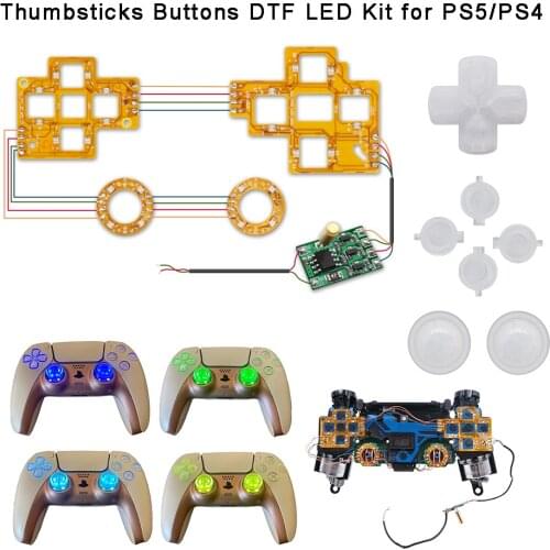 PS5 Thumbsticks Face Buttons DTF LED Kit 6-Colors Luminated D-Pad for PS5 Controller Electronic Machine Accessories