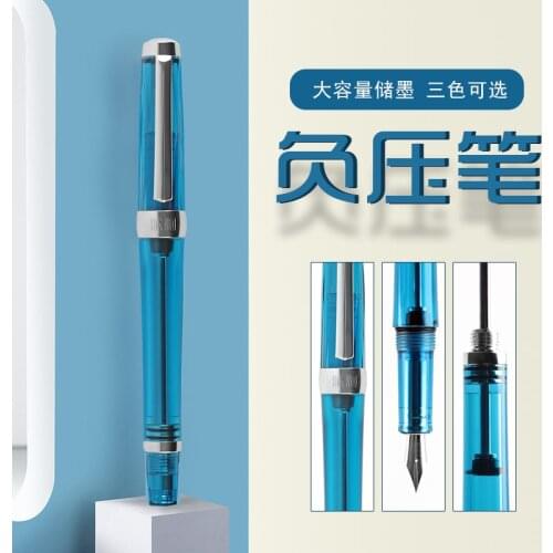 Wing Sung 3013 Paili 013 Vaccum Fountain Pen Resin Transparent 0.38mm/0.5mm Nib Ink Pen