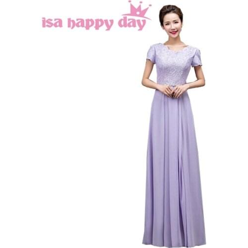 Lilac women formal plu size royal blue formal chiffon lace long brides maids dresses for bridesmaids long chiffon dress H3118