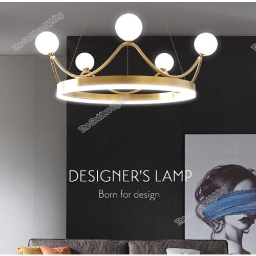 Modern Crown LED Chandeliers Indoor Ring Lighting Decor For Home Decoration Kitchen Bedroom Living Childrens Room Ceiling Lamps
