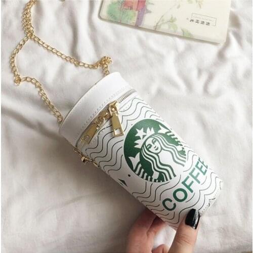 Shoulder Bags Popcorn Drink Bottle Cylinder Shaped Bag Messenger For Women PU Chain Crossbody Bags Ladies Bucket Handbags Purses