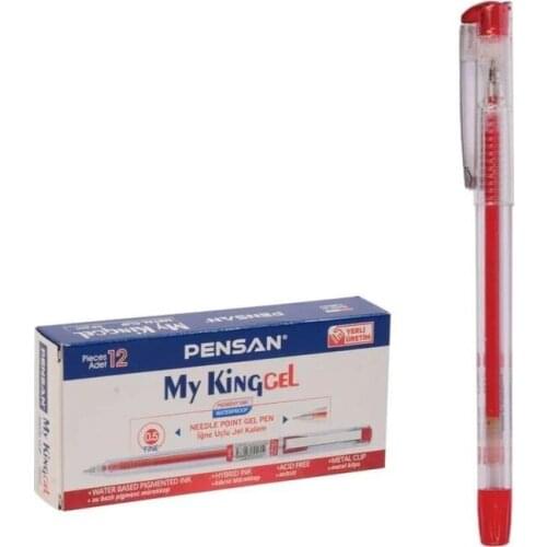 Pensan My King Gel 0.5 Needle Tip Metal Clip Pen 12 Pack 3 Different Color Option