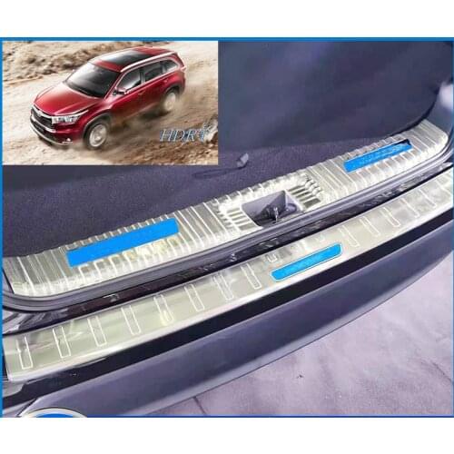 Car inside and outside Rear Bumper Trim Stainless Steel Scuff Sill Trunk Plate Pedal For Toyota Highlander 2020 2021 2022