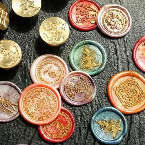 Foggy Forest Wax Stamp Small Fresh Lacquer Copper Head Lucky Treasure Box Envelope Sealing Wax Stamp Invitation Decoration Gift
