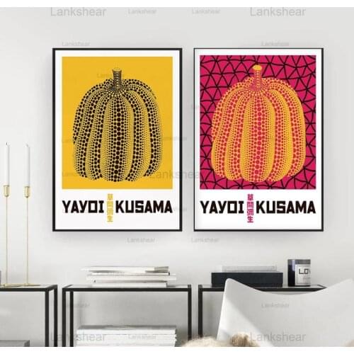 Yayoi Kusama Artwork Exhibition Posters and Prints Gallery Wall Art Pictures Museum Canvas Painting for Living Room Home Decor